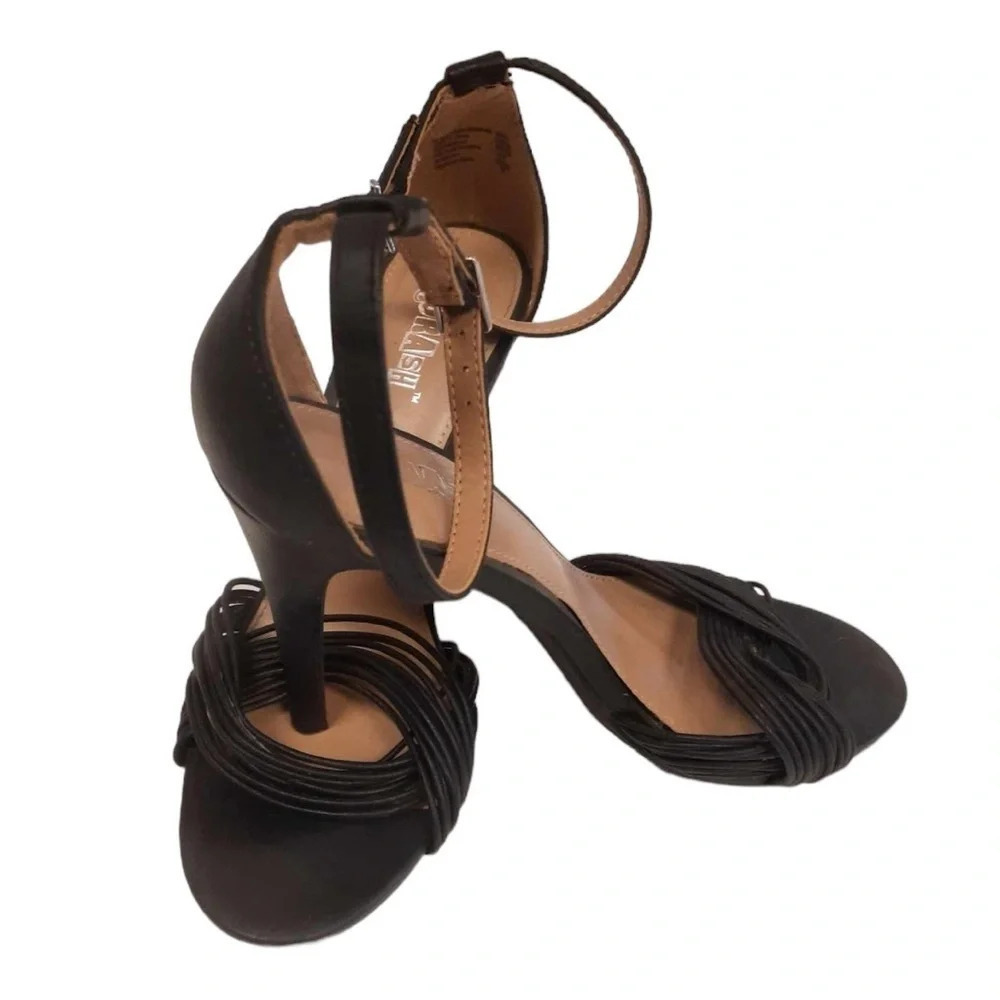 Brash Bkack Slingback Rope High Heels Size 8